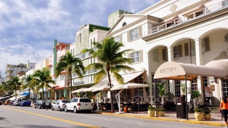 Miami Beach - 1600x900, palm trees, sunny and warm, Florida