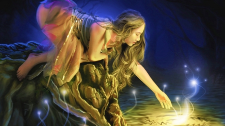 Enchanting Lightness - woman, girl, serene, lovely, fantasy, art, beautiful, digital, fairy