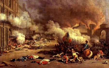 Prise du palais des Tuileries - painting, french revolution, france, 1789, paris, revolution, bertaux