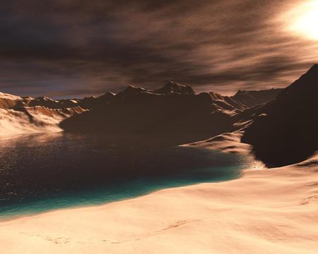 Brefoldy - storm, lake, desert