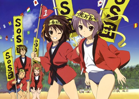 Haruhi Suzumiya - sports festival, yuki, anime girl, haruhi, mikuru