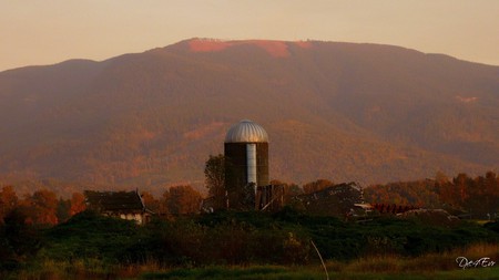 Sunset Farm - widescreen, fall, sunset, country, farm, washington, rural