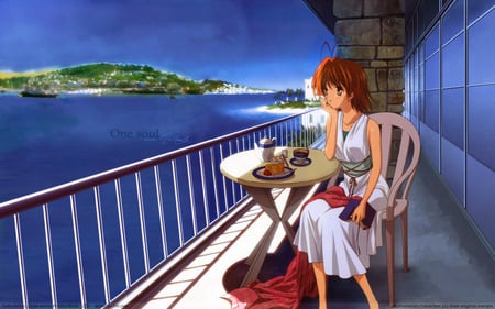 looking at the sea - nagisa, anime, the anime, clannad