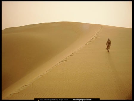 Desert Walk - sand mountains, desert, person