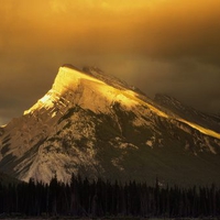 Golden Peaks of Rundle Mountain Banff National Park Alberta