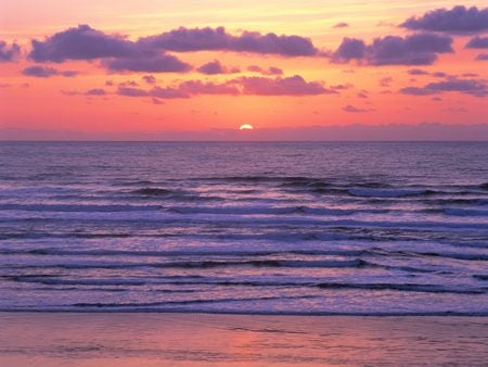 Pacific Ocean Sunset Coos County Oregon - sunsets, sky, nature