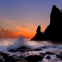 Rialto Beach at Sunset Olympic National Park Washington