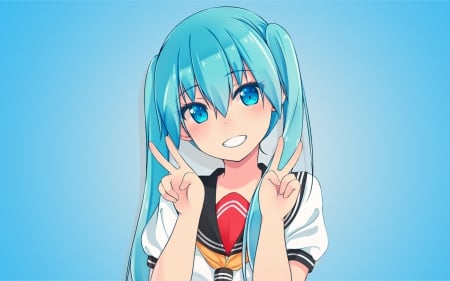 Miku - school uniform, hatsune, miku, vocaloid, anime