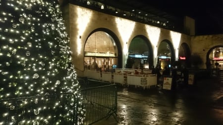 Bath at Christmas - restaurants, lights at night, christmas, bath