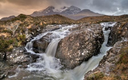 Cuillin Falls, Isle of Skye, Scotland - nature, mountains, scotland, waterfall