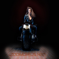 brunette with harley davidson
