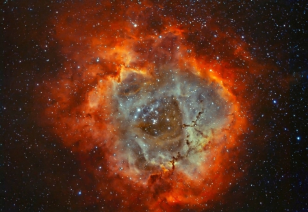 The Rosette Nebula in Hydrogen and Oxygen - space, fun, stars, cool, galaxy