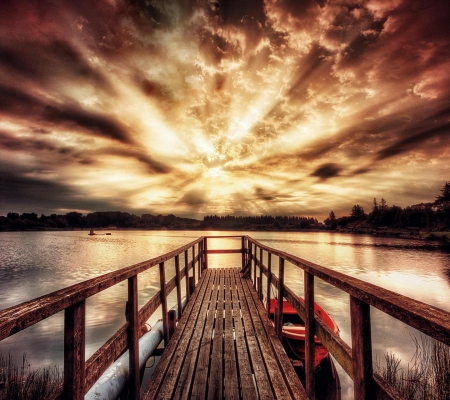 Seaview - pier, view of the sea, nature, boat