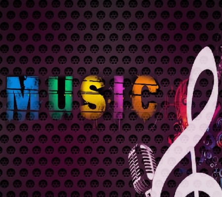 Music - microphone, fantasy, note, music, colors, entertainment, colorful