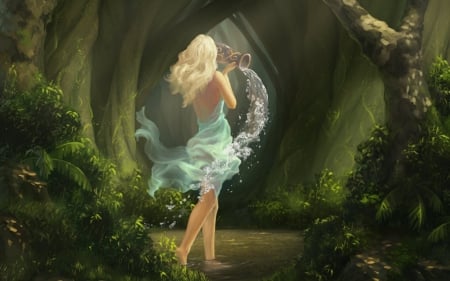 Blonde fairy - nature, fairy, fantasy, blonde