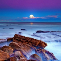 FULL MOON over the OCEAN