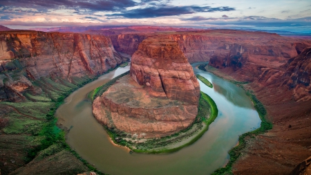 Great Canyon - nature, sky, river, canyan, beautiful, clouds