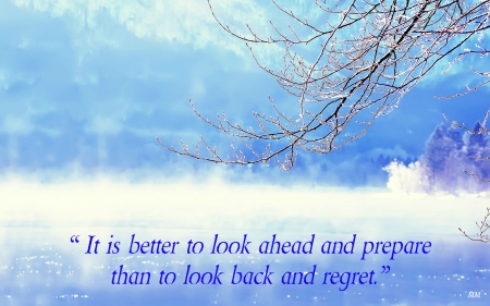 Look Ahead - nature, snow, winter, thoughts, words, quotes