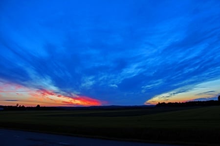 Blue & Red - sky, black, blue, red