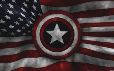 captain america - captain, america, shield, flag