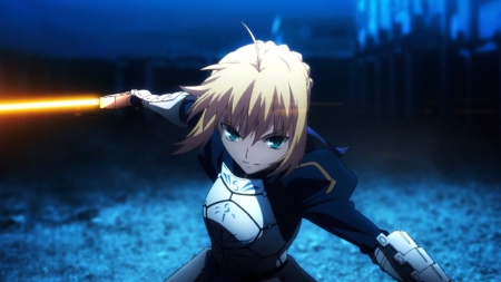 Saber - nice, saber, beauty, female, blond, anime girl, blade, armor, angry, blond hair, pretty, blonde hair, sinister, anime, sword, lovley, girl, mad, night, fate stay night, beautiful, sweet, serious, blonde