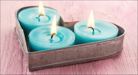 :) - candles, abstract, soft, blue