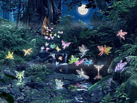 Fairies - water, dark, forest, fairytales