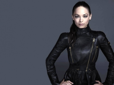 Kristin Kreuk - beautiful, leather, actress, Kristin Kreuk, 2015, model, Kreuk, Kristin, wallpaper