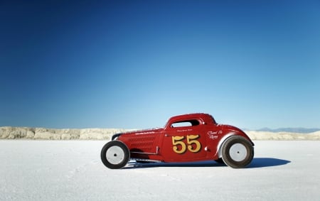 34-3-Window - Red, Hotrod, Salt Flats, Classic