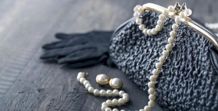 â™¥ - pearls, bag, abstract, purse