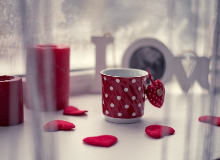 Cup of Love - love, hearts, cup, red