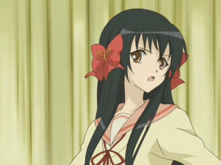 What Did U Say ??? - pretty, anime, female, dress, mad, long hair, ribbon, nice, stgarwberry panic, anime girl, beautiful, girl, beauty, lovely, sweet, angry, sinister, black hair