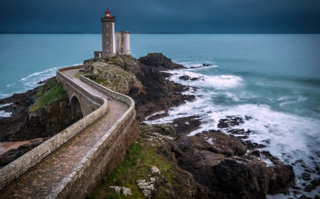 Lighthouse - France, Lighthouse, Architecture, Bridge