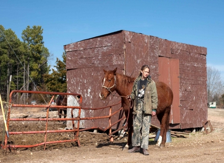 Not Easy Being A Cowgirl - girls, women, style, fun, models, female, cowgirls, boots, country, western, horses, ranch, barn, shed