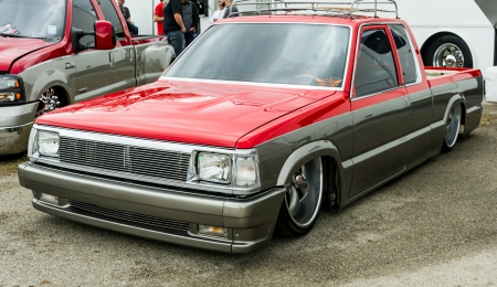 Mazda Truck - Gray, Red, Lowered, Show