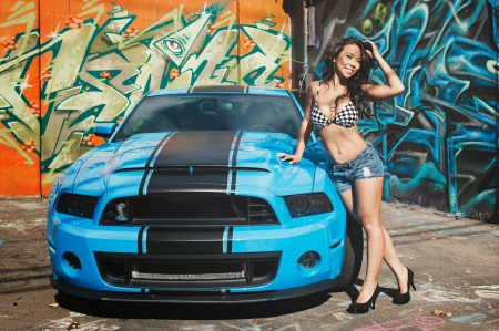 Jennifer    {Blue} - ford, shorts, black stripe, hottie