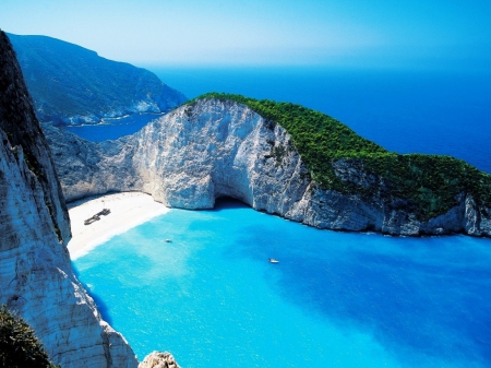 Beautiful Island - mv panagiotis, ocean, wreck, beach, water, greek, greece, underwater, zakynthos, romantic, bwach, blue, island, sand, boat, navagio beach