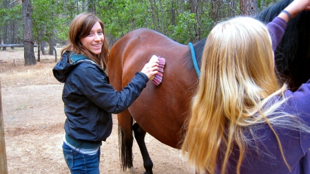 Cowgirls At Work - girls, women, style, fun, models, female, cowgirls, western, brunettes, horses, blondes, ranch