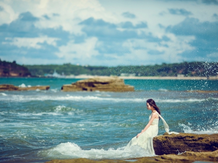 Beauty - girl, sea, soft, model