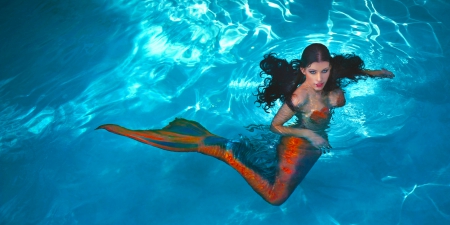 Beautiful Mermaid - beautiful, photography, girl, fantasy, mermaid, swimming, digital, woman, art