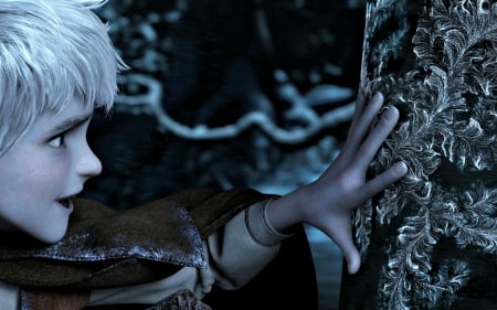 Jack Frost - jack frost, winter, guy, night, man, tree, dark, boy, black, ice, fantasy, hand, movie, rise of the guardians, dreamworks, luminos