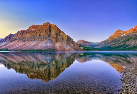 Bow Lake - lake, cool, fun, nature, mountain