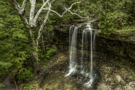 Waterfall - forest, water, nature, waterfall