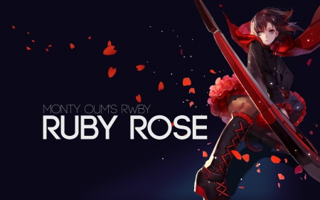 Ruby Rose - girl, red, weapon, anime, ruby, rose, rwby