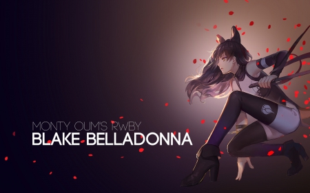 Blake Belladonna - anime, rwyb, girl, weapon, blake, dark