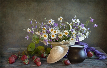 Still Life - hat, flowers, great, still life