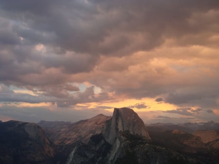 Half Dome sunset - nature, fun, cool, mountain, half dome, sunset