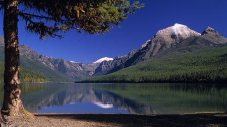 Mountains - lake, mountains, water, nature, blue, green