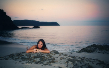 On The Beach - cool, people, fun, actress, beach, nature