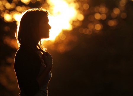 Thoughtful - thoughtful, girl, forest, light